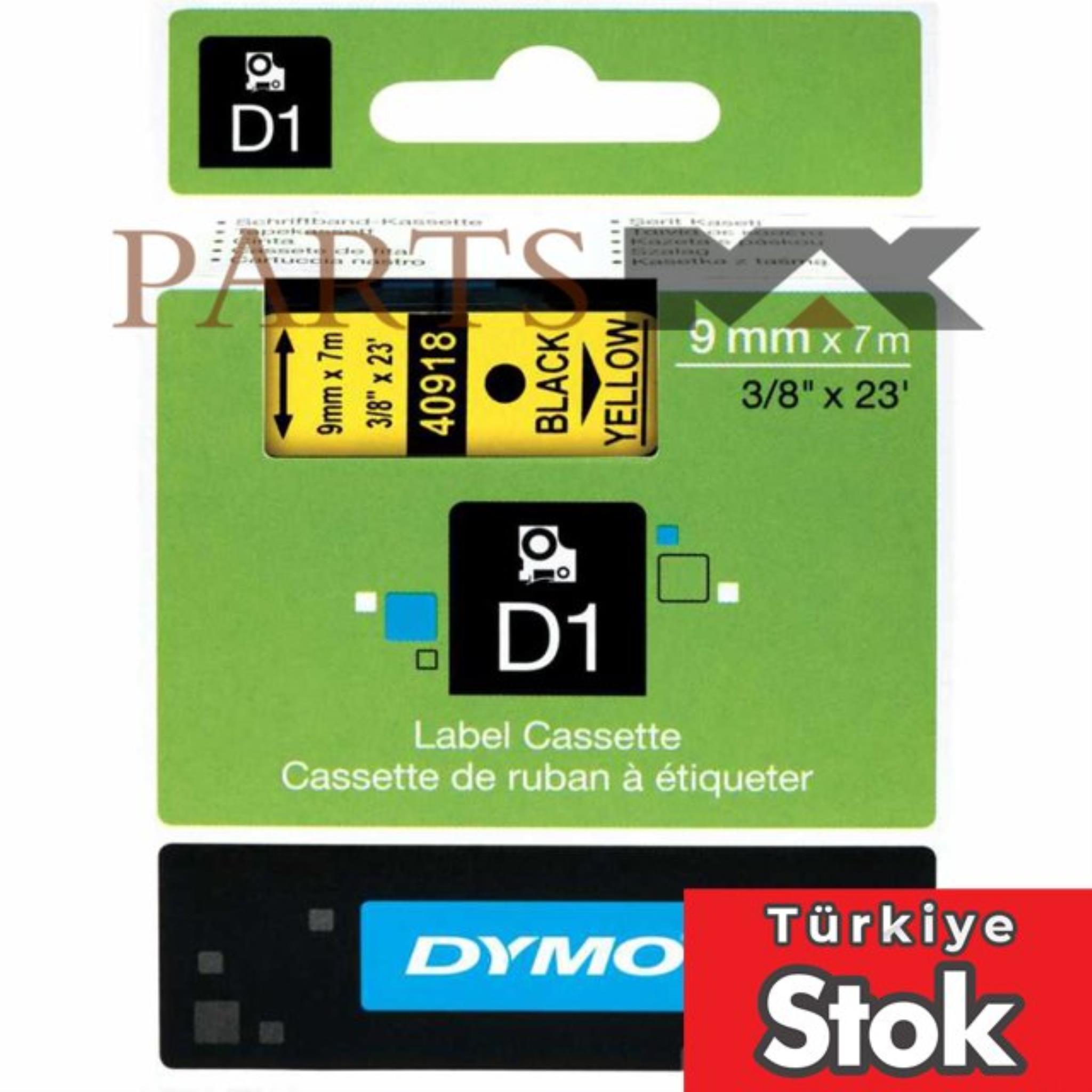 Picture of 40918  DYMO Sarı/Siyah D1 Yedek Şerit (9 mm x 7 mt) 9mm