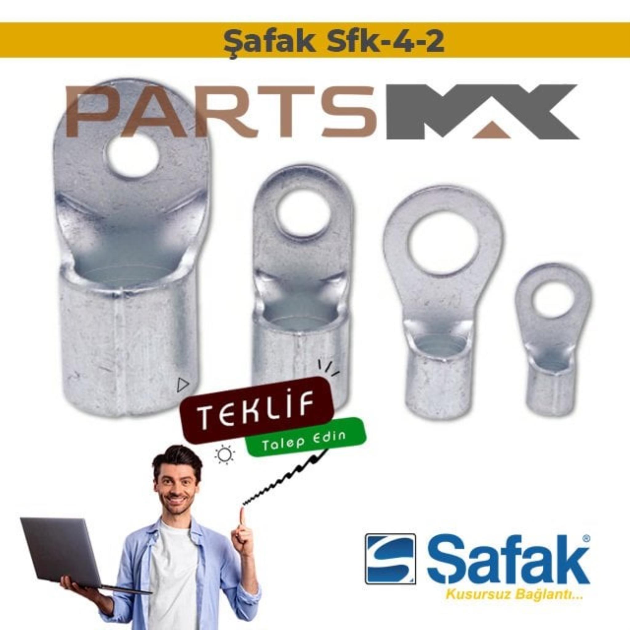 Picture of Şafak Sfk-4-2 Dın 46234 Tip Kaynaklı Sıkmalı Kablo Pabucu