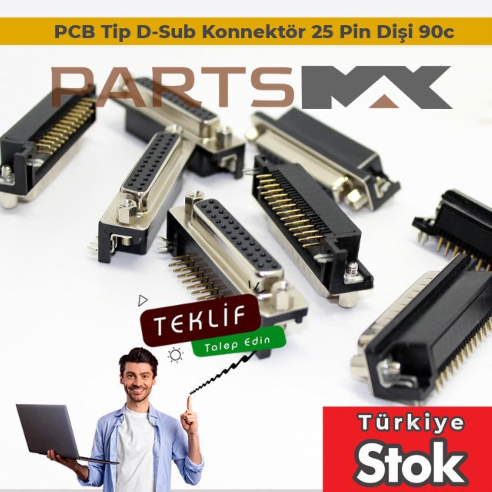 Picture of PCB Tip D-Sub Konnektör 25 Pin Dişi 90c | Partsmax Türkiye