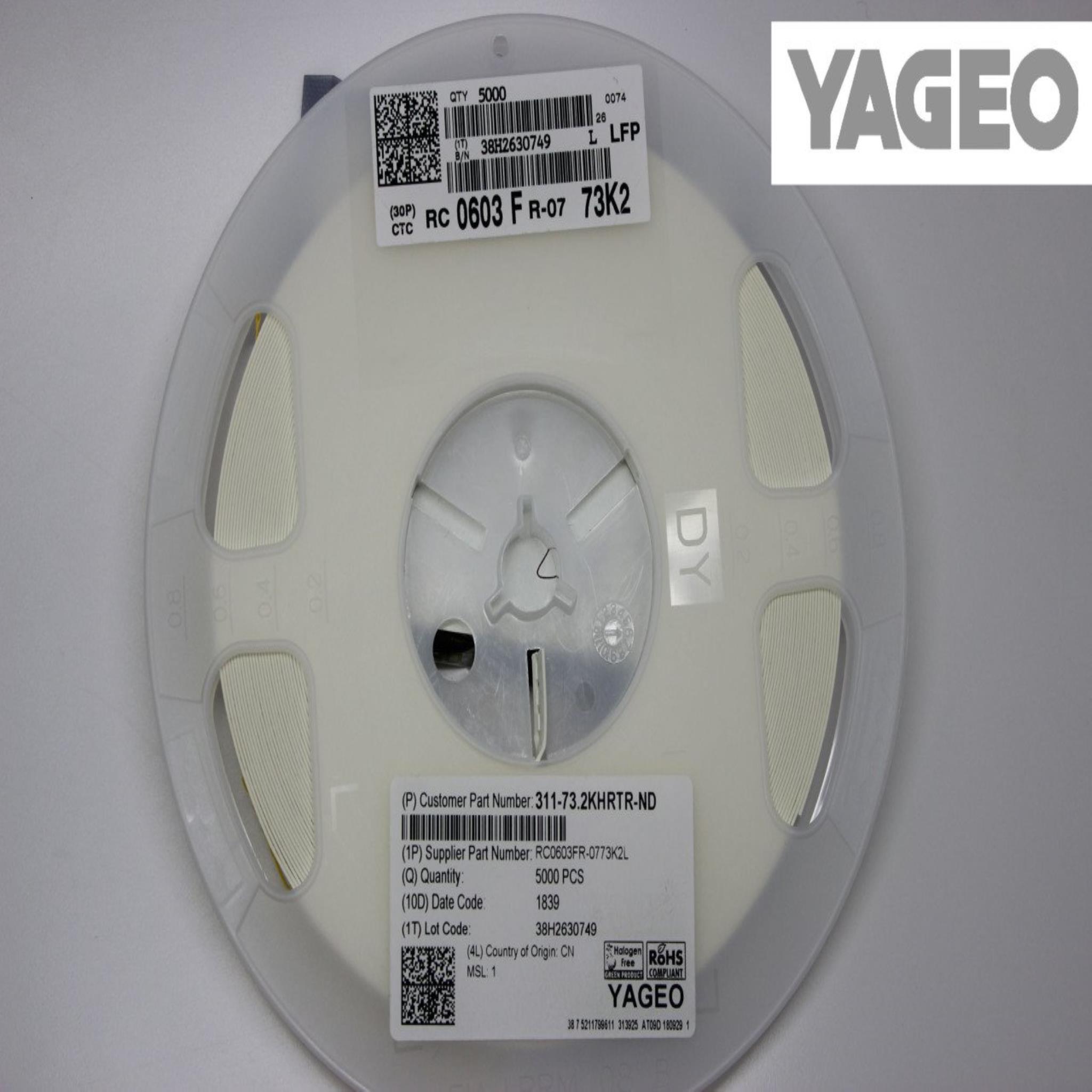 Picture of RC0603FR-0773K2L YAGEO | Resistors | Partsmax Türkiye