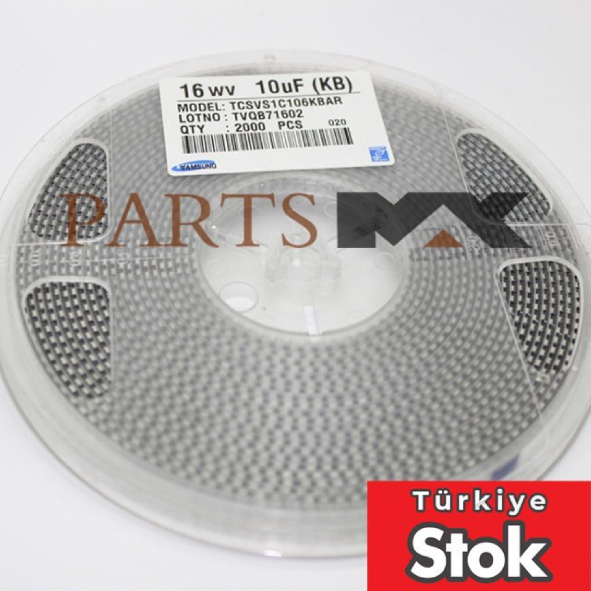 Picture of Samsung TCSVS1C106KBAR Tantalum Capacitor 10uF 20% 16V 25 pieces OL0192 | Partsmax Türkiye