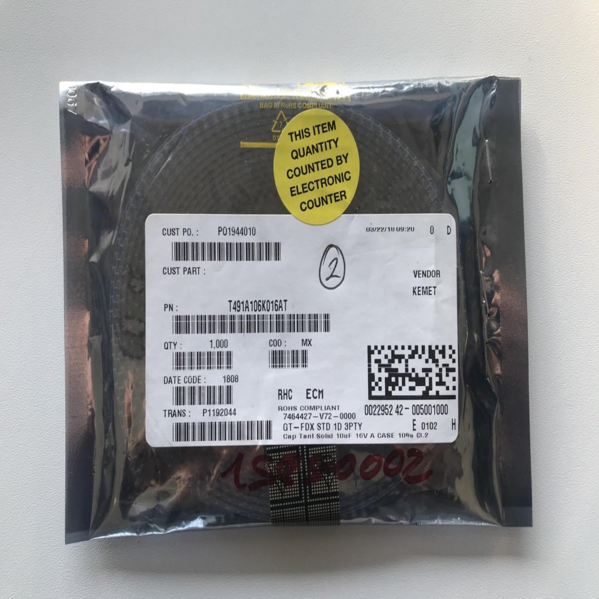 Picture of T491A106K016AT KEMET