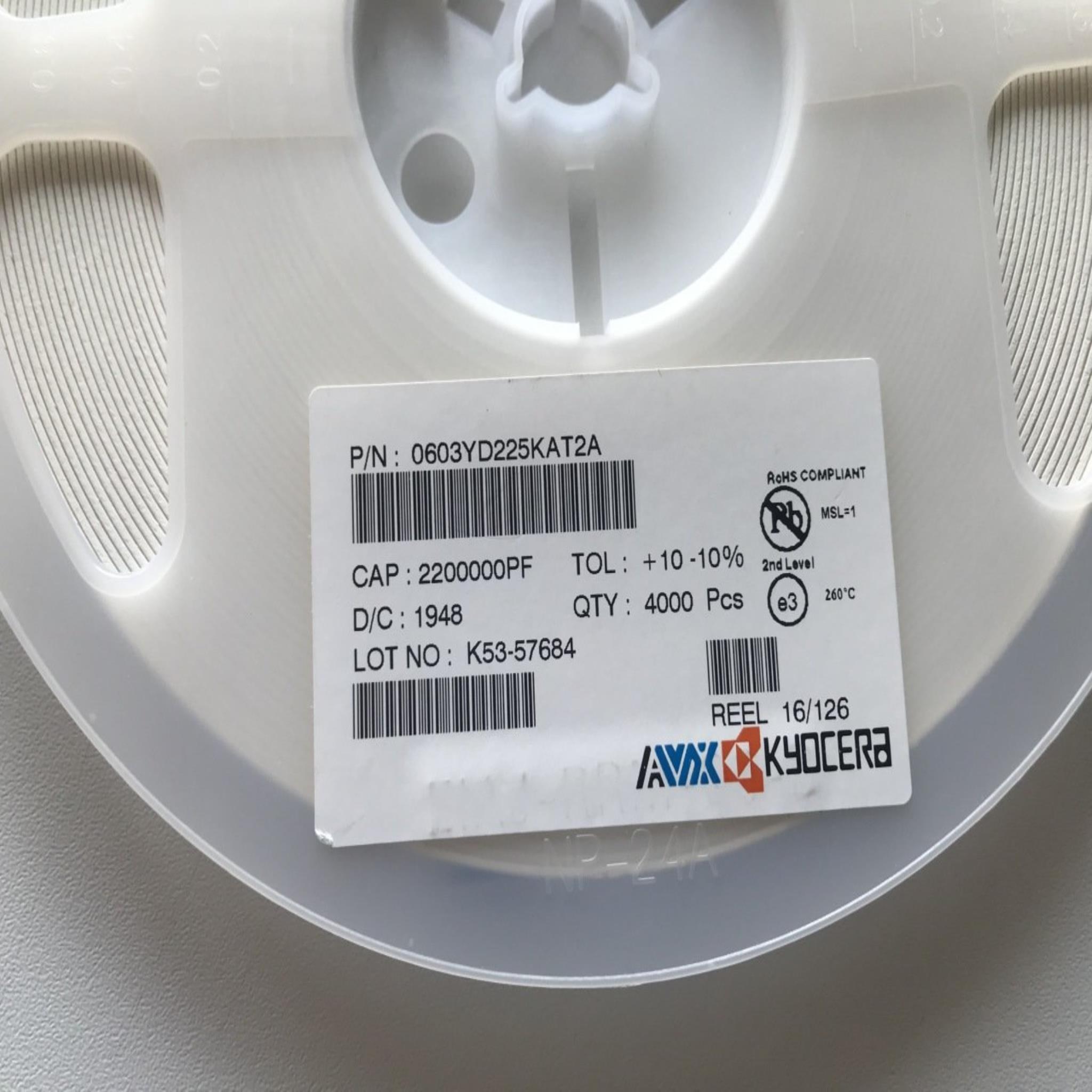 Picture of 0603YD225KAT2A AVX Corporation | Capacitors | Partsmax Türkiye